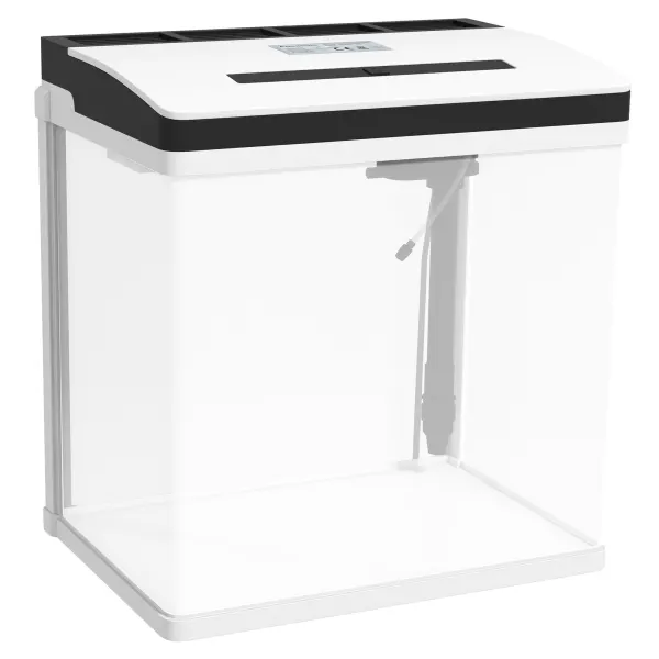 PawHut Acvariu de 28L cu Iluminare LED, Orificii de Ventilație și Pompă Silențioasă, 38x26x38 cm, Alb | Aosom Romania