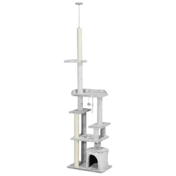 PawHut Copac pentru Pisici de Interior Turn de Joaca Centru de Activitati de Escaladare Turn de Zgariere Apartament Perne Inaltime Reglabilaaccesorii animale feline sala de gimnastica pisoi lounge mobila sufragerie | Aosom Romania