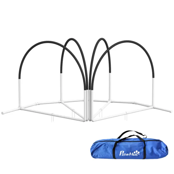 PawHut Kit de Antrenament cu Obstacole pentru Animale de Companie, Set Echipament de Agilitate pentru Câini, 89x69x99 cm, Portoccaliu | Aosom Romania