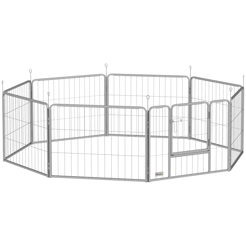 PawHut Tarc pentru animale, gard pentru câini, loc de joacă pentru animale, flexibil adaptabil, oțel inoxidabil | Aosom Romania