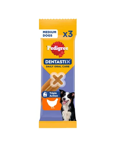 PEDIGREE DentaStix Medium batoane cu pui pentru câini de talie medie 3 buc, 77 g