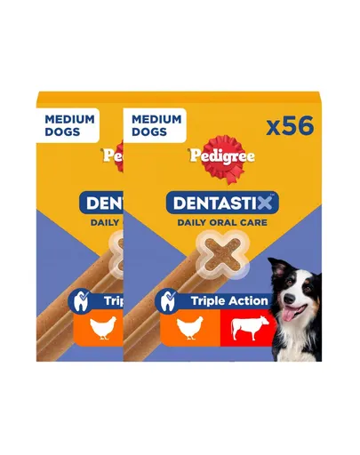 PEDIGREE DentaStix recompense caini rase medii 112 buc.(2x8x180g)