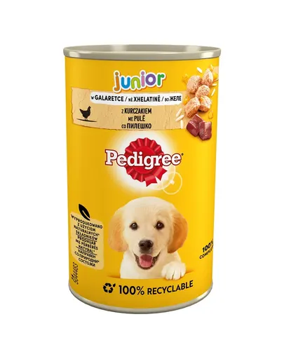 PEDIGREE Junior Hrana umeda catei, cu Pui in Aspic 400 g