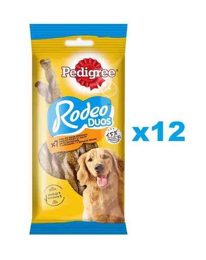 PEDIGREE Rodeo Duos 12x123g  Pachet recompense cu pui si bacon pentru caini