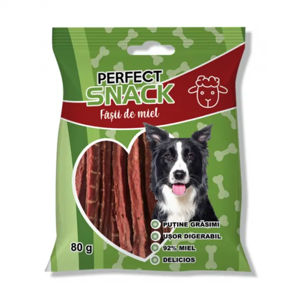 Perfect Snack, recompense delicioase pentru caini,  FaE ii de miel ,   80 g