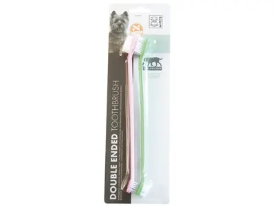 Periuta de dinti cu doua capete pentru caini M-PETS, set, 2x22 cm