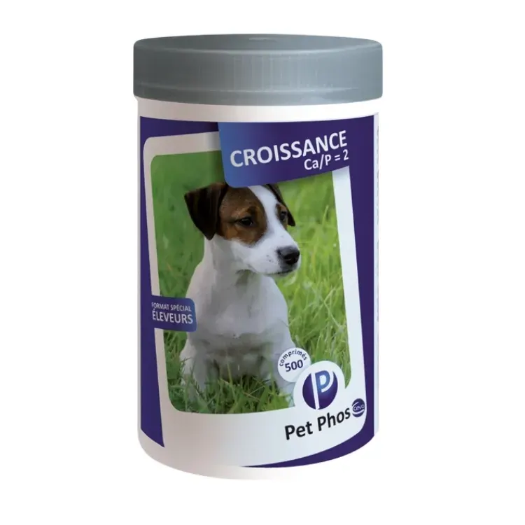 Pet Phos Croissance (Ca/P=2), 500 comprimate