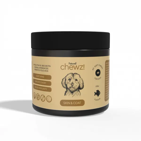 Petswell Chewz Skin  Coat 60 Comprimate masticabile cu vita
