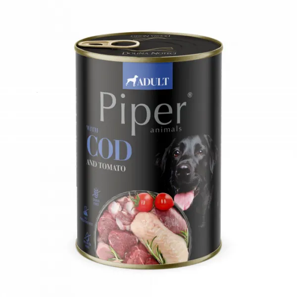 Piper Adult, Hrana Umeda, Carne de Cod si tomate, 400 g