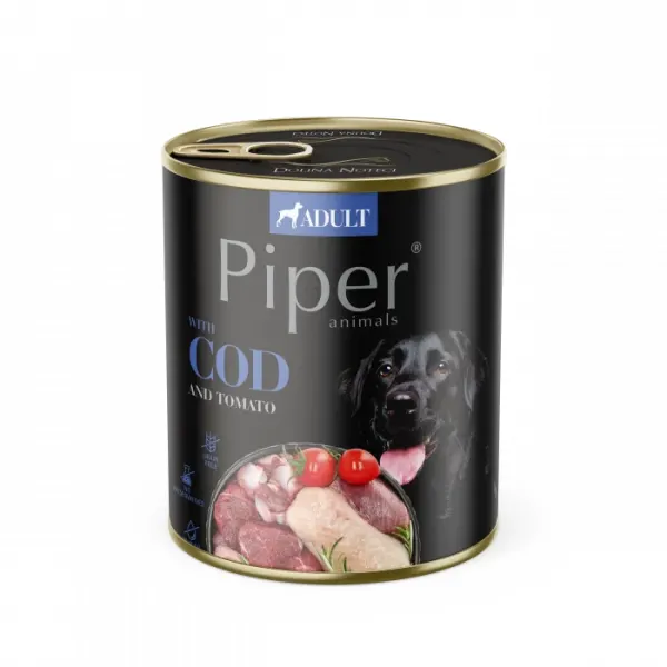 Piper Adult, Hrana Umeda, Carne de Cod si tomate, 800 g