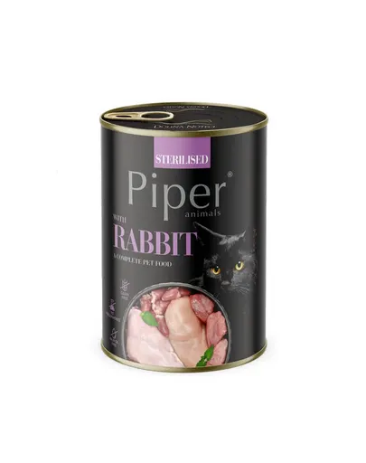 PIPER Animals Sterilised Rabbit 6x400 g cu iepure mâncare pisici sterilizate