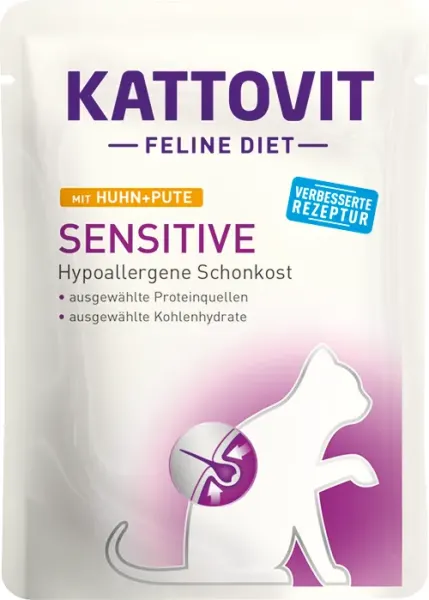 Plic Kattovit Sensitive, Pui si Curcan, 85 g
