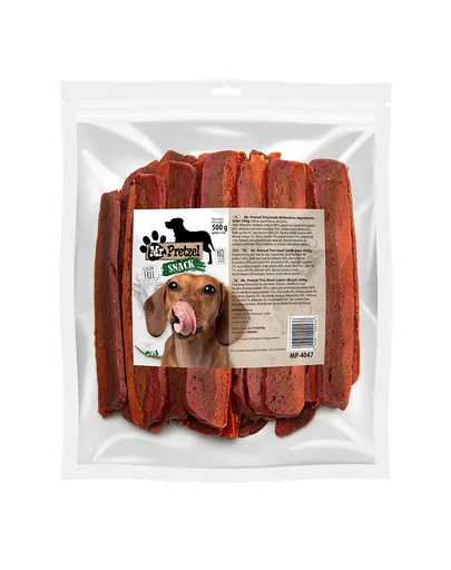 Recompense câini mix carne vită miel cerb pentru câini mofturoși MR. PRETZEL 500g