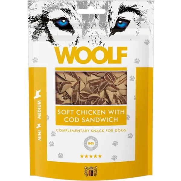 Recompense Caini Woolf, Sandwich cu Pui si Cod 100 g