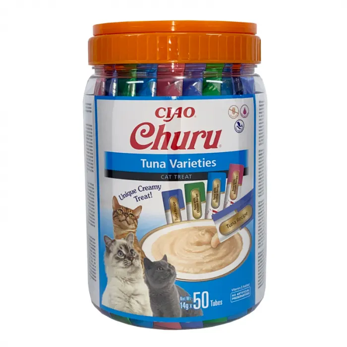 Recompense pentru pisici Churu Cat Varieties cu ton 50 buc   cutie