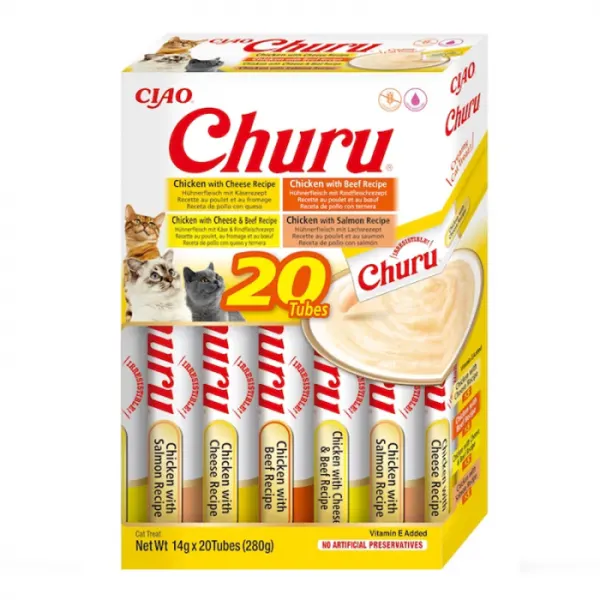 Recompense pentru pisici Churu cu pui  vita 20 buc   cutie