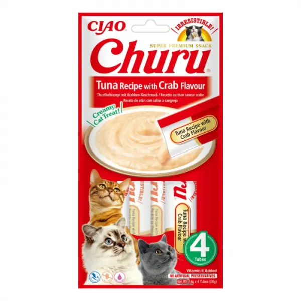 Recompense pentru pisici Churu cu ton  crab 4 buc x 14 gr