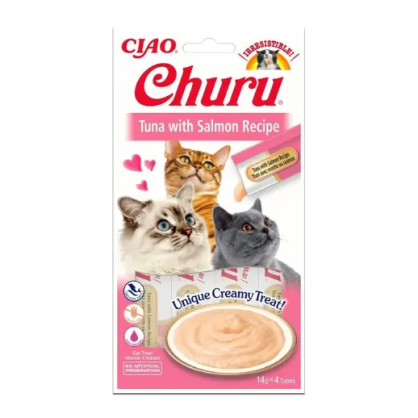 Recompense pentru pisici Churu cu ton  somon 4 buc x 14 gr