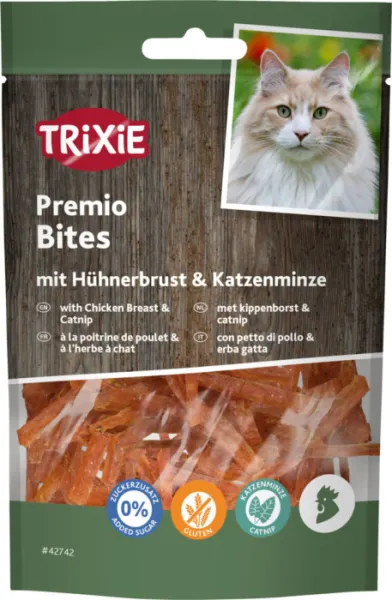 Recompense Pentru Pisici, Premio, Bites Cu Pui Si Catnip, 50 g