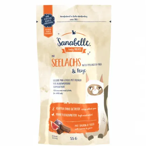 Recompense pisici, Sanabelle Snack, Peste si Smochine, 55 g