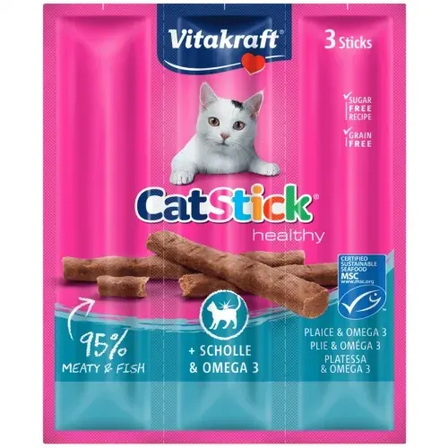 Recompense Pisici Vitakraft CatStick Cambula si Omega-3, 3 x 18 g