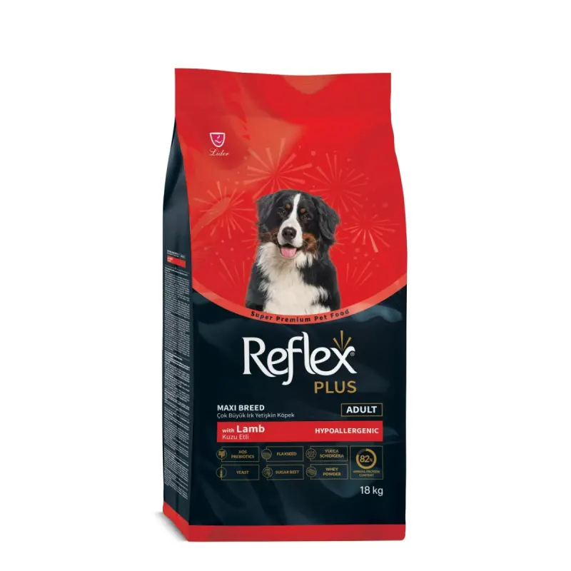 REFLEX Plus Maxi Breed, L-XL, Miel, hrană uscată câini, 18kg
