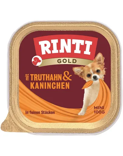 RINTI Gold Turkey&amp;Rabbit Mini curcan si iepure pentru caini 100 g