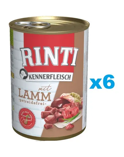 RINTI Kennerfleisch Lamb cu miel 6x400 g conserve caini