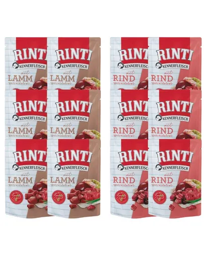 RINTI Kennerfleisch plicuri hrana caini 12x400 g mix arome
