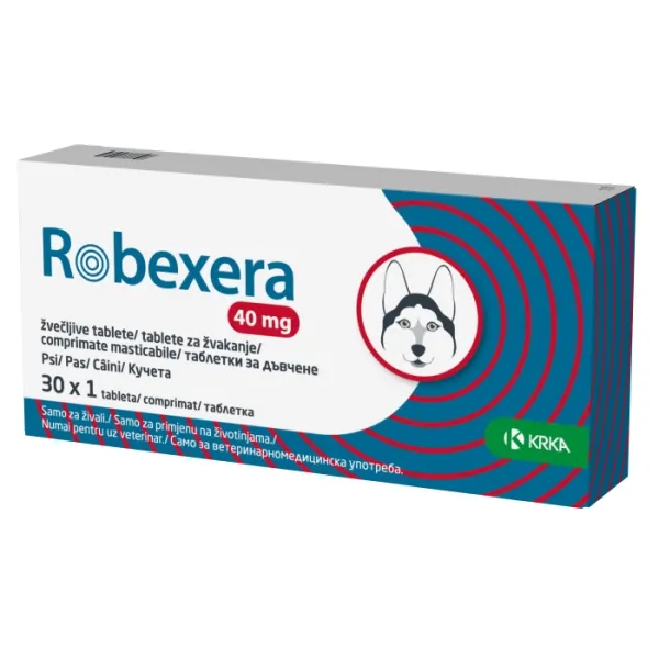 Robexera 40  mg comprimate masticabile pentru caini, 30 cp