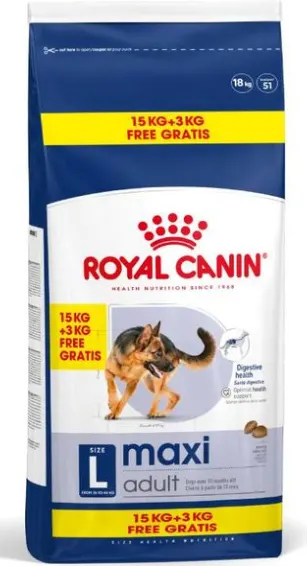 Royal Canin Maxi Adult 15 kg + 3 kg Gratis