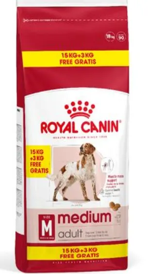 Royal Canin Medium Adult 15 kg + 3 kg Gratis