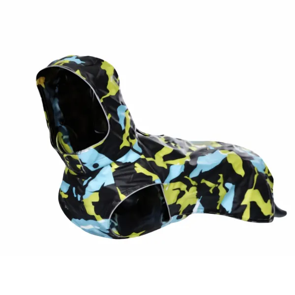 Rukka Stream CAMO Pelerna de ploaie pentru caini - Turquoise - 30