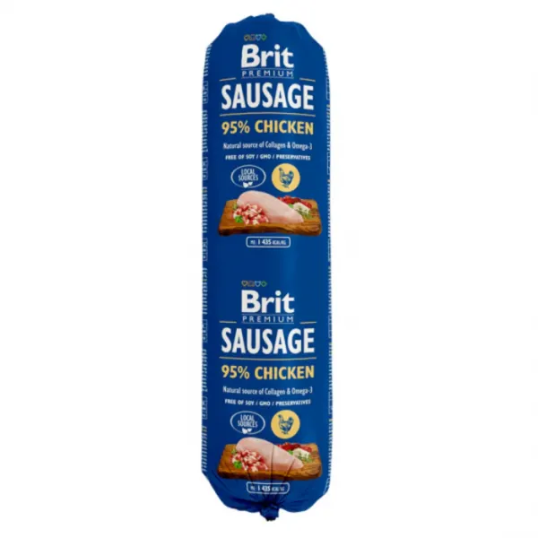 Salam pentru caini Brit cu Pui 800 g