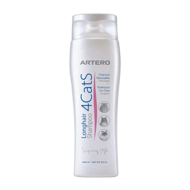Sampon concentrat profesional ARTERO 4Cats pentru pisici cu par lung - 250 ml