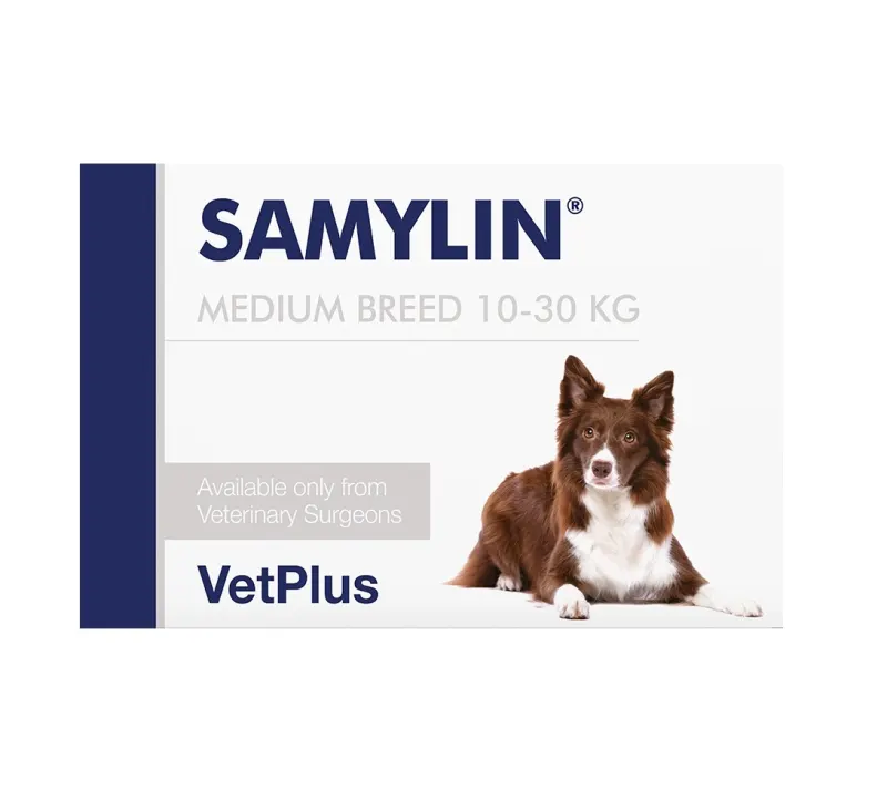 Samylin Medium Breed, supliment pentru câini de talie medie: 30 tablete, cu SAMe și Silibin