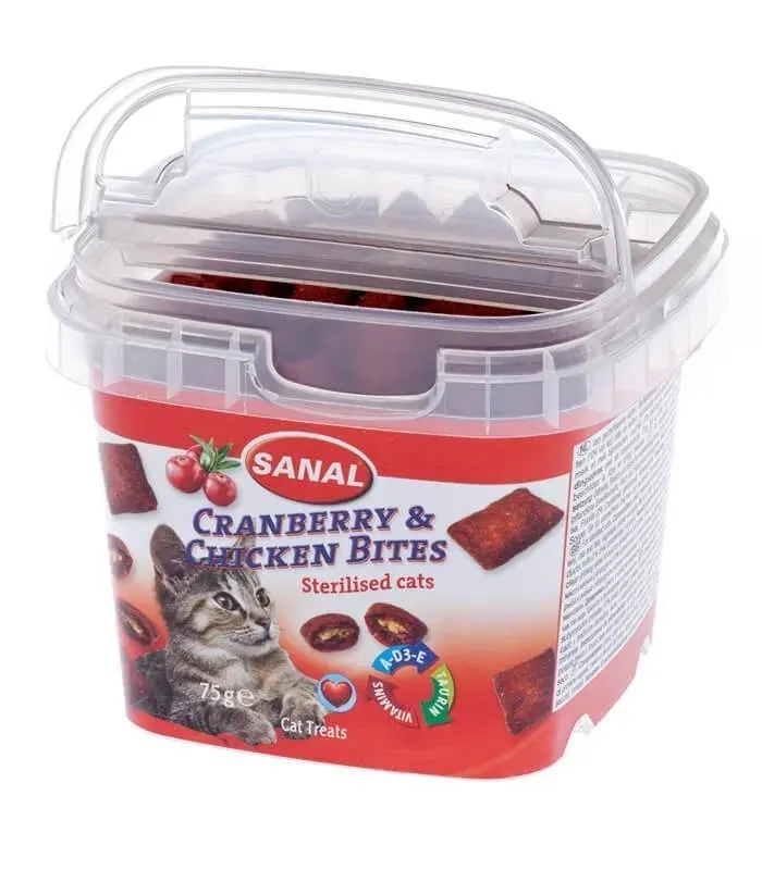 Sanal Cat cranberry and chicken bites cup 75 g