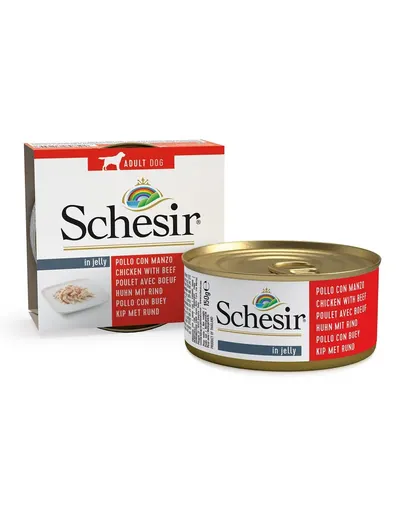 SCHESIR Conserva caine, File de pui cu vita in aspic 150 g