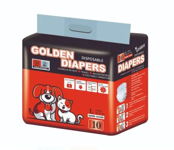 Scutece pentru câini Engros Golden , mărimea L(50*68 cm), 10 buc / pachet,