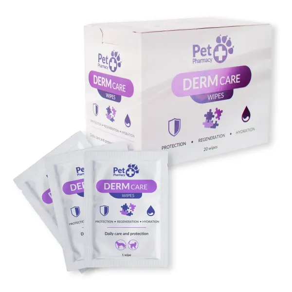 Servetele Umede Antibacteriene, VetFood, DermCare Wipes, 20 buc