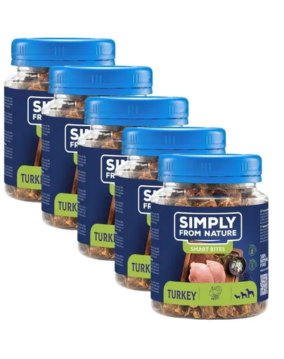 SIMPLY FROM NATURE Smart Bites cuburi curcan 5x130 g pentru caini