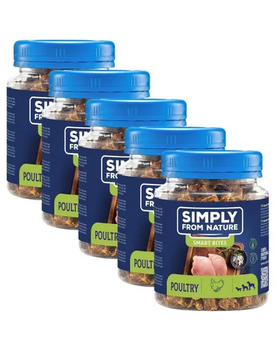 SIMPLY FROM NATURE Smart Bites cuburi pui pentru caini 5x130 g
