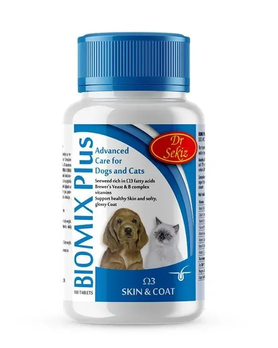 Supliment alimentar, Caini & Pisici, Biomix Plus Omega 3, 100 tablete/ 100 g