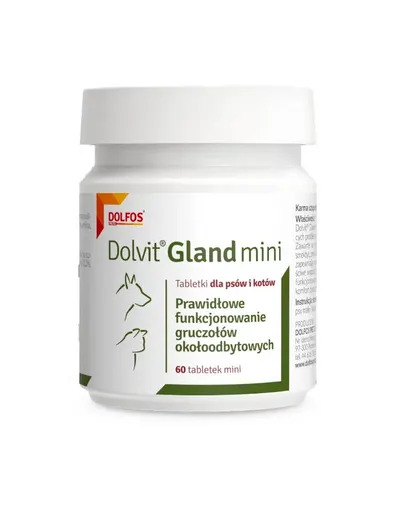 Supliment glande perianale la câini mici și pisici DOLFOS Dolvit Gland Mini 60 tablete cu fibre și prebiotice