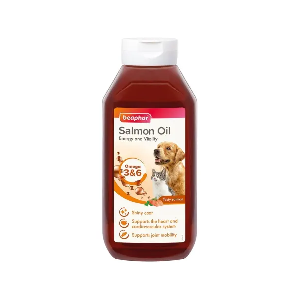 Supliment Nutritiv Caini si Pisici Ulei de Somon, Beaphar, 940 ml