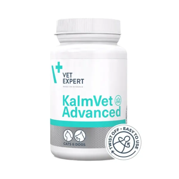 Supliment pentru calmarea stresului si anxietatii Kalmvet ADVANCED Twist Off, VetExpert, 60 capsule
