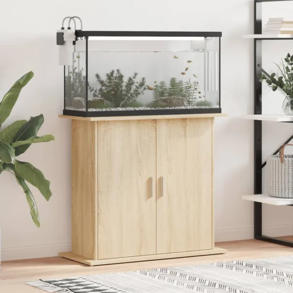 Gossi suport acvariu, stejar sonoma, 81x36x73 cm, lemn prelucrat