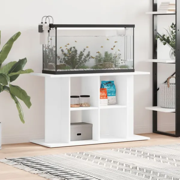 Gossi suport pentru acvariu, alb, 100x40x60 cm, lemn prelucrat