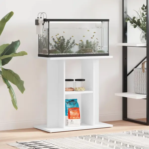 Gossi suport pentru acvariu, alb, 60x30x60 cm, lemn prelucrat