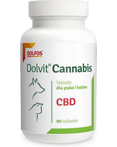 Tablete cu extract de cânepă pentru câini și pisici adulte DOLFOS Dolvit Cannabis, 90 tablete